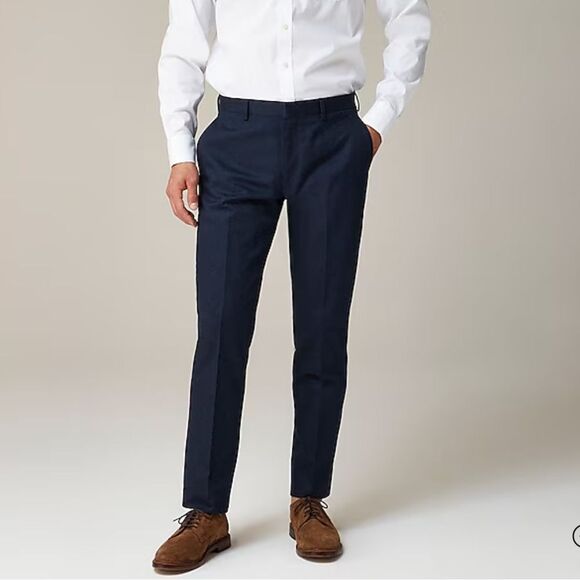 NWOT J. Crew Ludlow Slim-fit suit pant in Italian chino pants 32 x 34 Navy - Picture 1 of 11